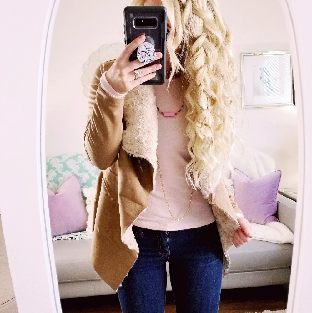 Camel Faux Fur Jacket